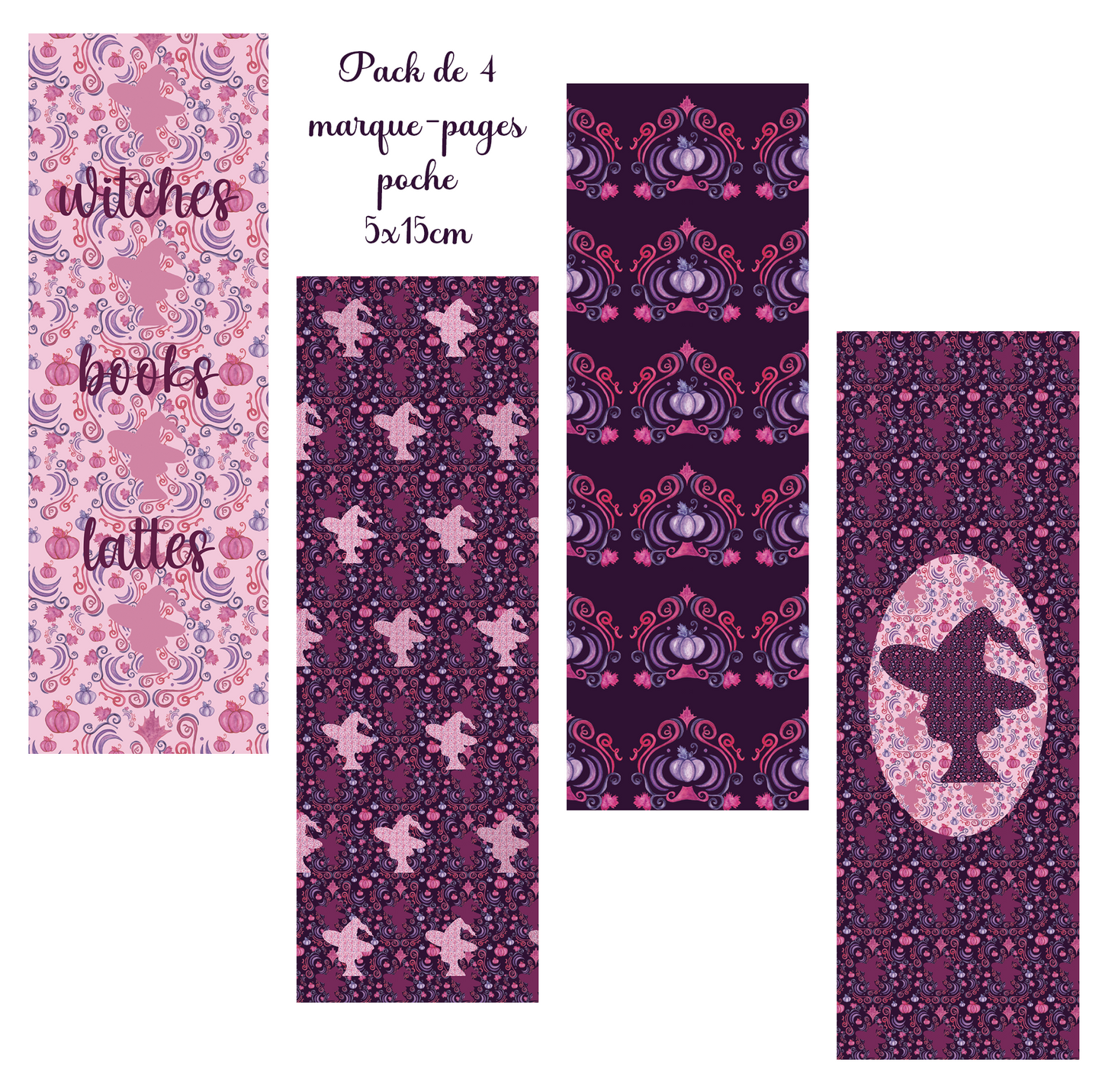 Pack de 4 Marque-pages poche