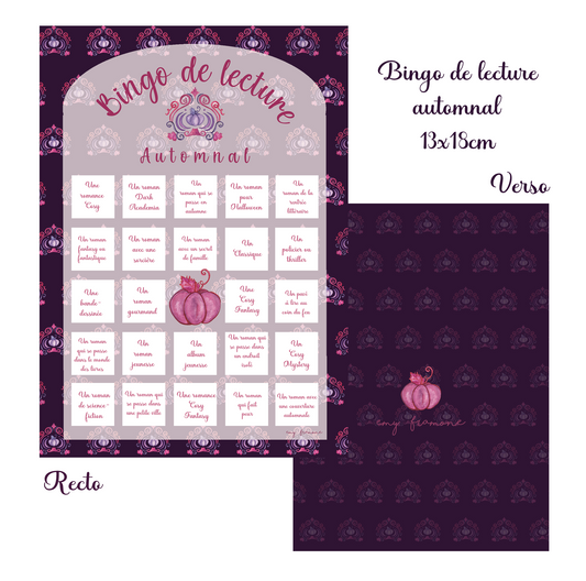 Bingo de lecture automnal