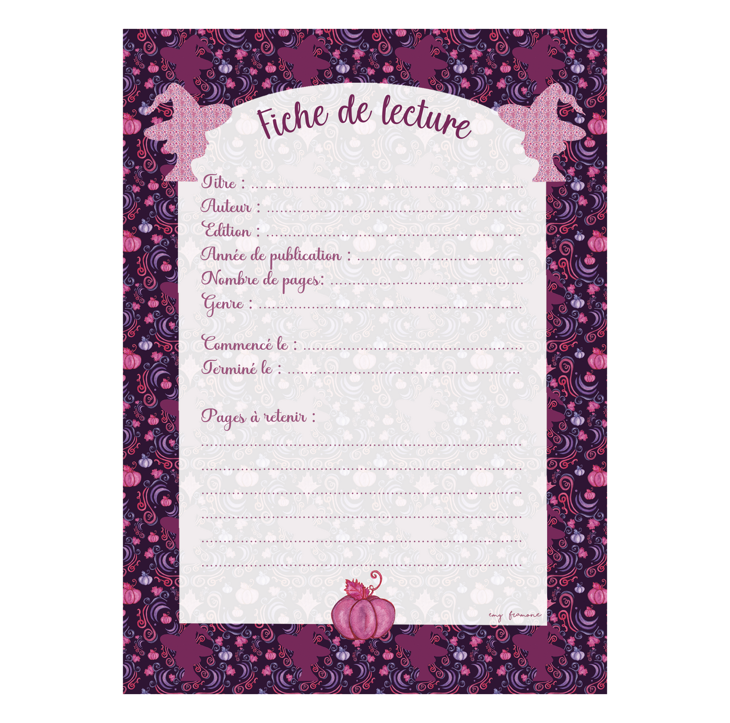 Pack de 3 fiches de lecture A6