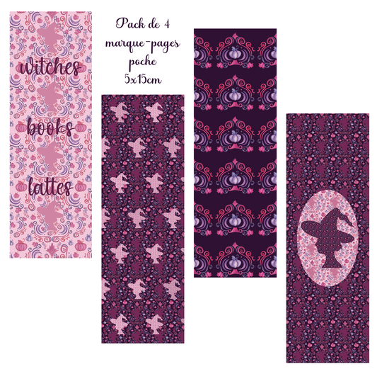 Pack de 4 Marque-pages poche